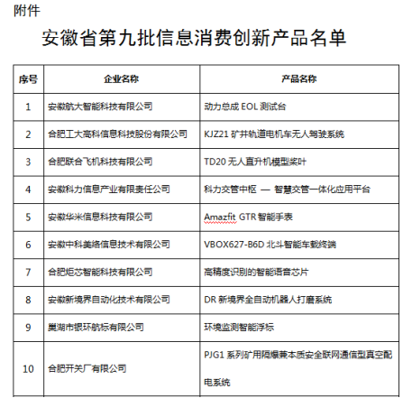 恭喜！云智能印章入选安徽省第九批信息消费创新产品名单！(图2)